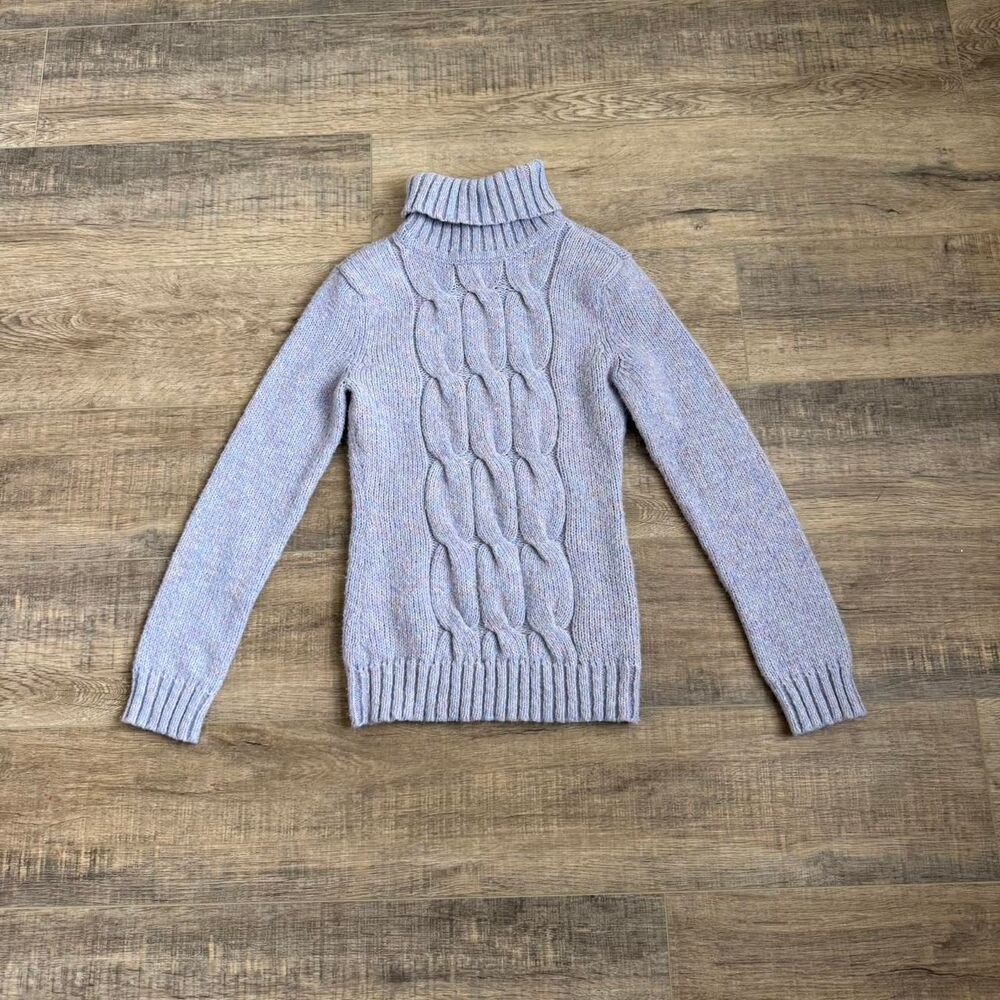 Purple Cable Knit Turtleneck Sweater New York & Company Size XS